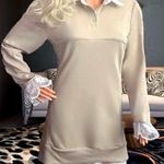 Jumper Dress With Lace Detailing White Photo 0