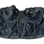 Roamans Black Lace Embroidered Corset Bralette SZ 42C #1969 Photo 2
