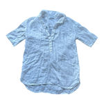 James Perse Linen Tunic Shirt White V-Neck Short Sleeve Classic Women's Size 2 Photo 0