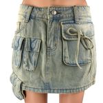 Princess Polly Infinite Love Blue Washed Denim Jean Cargo Mini Skirt Size 4 Photo 4