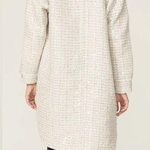 BLANK NYC Grand Entrance Cream Tweed Button Front Sequin Shirt Jacket Small Photo 1