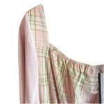 WBQ Womens Pink‎ Plaid Size XXXL Dress Long Sleeve Square Neck Midi NWT Pink Photo 2