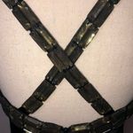 Calvin Klein Black Formal Dress Evening Gown  Size 2 Gold Straps Satin Photo 5