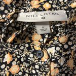Nili Lotan womens size Small high neck long sleeve floral blouse top Black Size M Photo 5