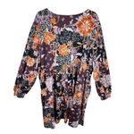 Maurice's 24/7 Purple Orange Floral Long Sleeve V-Neck Knee Length Dress Size 4X Photo 2