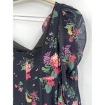 Amur Pasqualena Black Floral Print One Shoulder Ruffle High Low Dress Size 6 Photo 61