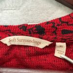 Soft Surroundings  Red Black Paisley Cowl Neck Pullover Top XL Boho Lagenlook Photo 2