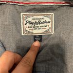 Flag and anthem blue plaid denim long sleeve button down shirt size xl Photo 3