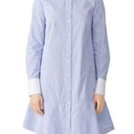 Tory Burch Cora Cotton Striped Shirt Dress with Peplum Ruffle Size 6 Photo 0