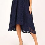 Petal and Pup  Amiri Navy Blue Lace High Low Midi Skirt S Photo 9