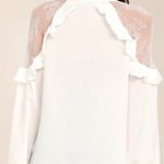 Lulus  Glorious Day White Lace Long Sleeve Top Photo 0