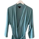 Națori Light Blue Soft Casual Loungewear Women’s Robe Tie Pockets SZ S # 1756 Photo 2