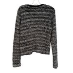 Joie  Jacolyn Leather Trim Knit Cardigan Jacket Womens Medium Black Career Luxury Photo 8