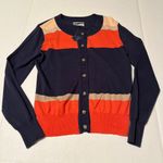 G.H. Bass & Co. colorblock striped cardigan Womens Size Medium NEW Blue Photo 1