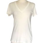 L'Agence Becca Vintage White Shirt V-neck Short Sleeve Women's Petite Small NWT Photo 1