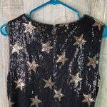 Tommy Hilfiger  Size 8 Black & Gold Sequin Gold Star Sleeveless Lined Mini Dress Photo 6