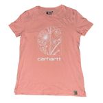 Carhartt pink white floral graphic T-shirt women’s size small Photo 0
