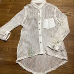 POL  open crochet Button down shacket. Antique white. Size Medium Photo 1
