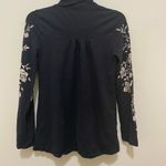 Lucky Brand Black Cardigan with White Embroidery Photo 2