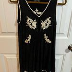 POL Acid Wash Floral Embroidered Dress in Vintage Black Photo 1