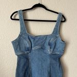 Anthropologie Pilcro  Square-Neck Corset Denim Midi Dress Small Photo 8