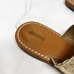 Soludos [Anthropologie]  Gold Tan Crackled Leather Metallic Braided Sandals 7.5 Photo 9
