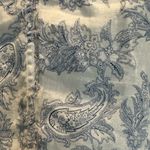 Frank & Eileen  100% Linen Paisley print button up long sleeve blue shirt Med Photo 9