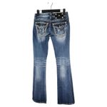 Miss Me  Signature Boot Stretch Jean Medium Wash Rhinestone Embellished 25 Photo 2