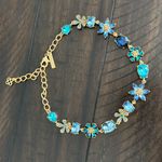 Oscar de la Renta  Gold and Teal Gem Necklace Photo 8