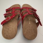 Vionic  Cherry Red Patent Misa Adjustable Hook & Loop Slide Comfort Sandals 8 Photo 3
