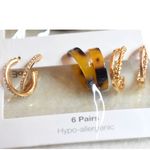Time & Tru NIP 6pr. Gold Tone Multi Style Rhinestone Accents Post Party Earrings Photo 2