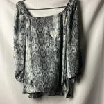 Vince Camuto NWT WO SIZE 3X GRAY SNAKESKIN BLOUSE ELASTIC ON SHOULDERS LINED Photo 10