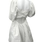 A New Day White Eyelet Short Puff Sleeve Square Neck Cutout Fit & Flare Dress S Photo 1