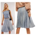 Free People Candace Stripe Cotton & Linen Skirt Size Small Photo 9