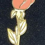 Pink Enamel Rose Keychain Gold Photo 0