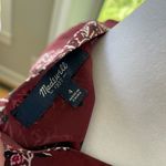 Madewell Burgundy White Silk Lassi Floral Indian Block Print Long Sleeve Dress 4 Photo 3