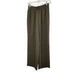 Babaton  Dark Olive Pull On Mid Rise Satin Lounge Parker Palazzo Pants Small Photo 2