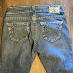 True Religion  Light Wash Exposed Stitching Low Rise Straight Leg Jeans Size 25 Photo 6