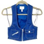Alice McCALL  Size 2 Blue Y2K Electric Zip Front Tank Cropped Top Photo 1