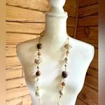 Crochet mixed bead and media necklace from France Brown Photo 0