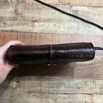 Brighton  One World Brown Black Leather Crossbody Small Mini Purse Heart Photo 4