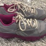 Reebok Gray and Purple Athletic Shoes with Supportive Midsole Photo 1