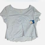 Arizona Jeans Arizona Jean Company White Ruched Crop Blouse Photo 0