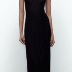 ZARA Black Strapless Knit Stretch Tube Maxi Evening Gown Prom Sweater Dress Sz S Photo 0