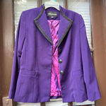Sag Harbor  Suit Vintage Deep Purple Size 8 Blazer Jacket With Rope Collar Photo 0