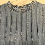Velvet Heart Tiered denim midi dress with pintuck detail and pockets, size XS, NWOT Photo 3