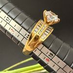 925 Vermeil Gold Over Sterling Silver 8mm CZ Solitaire Women’s Ring Size 8 6g. Photo 9