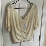 Sophie Rue  Light Yellow Floral Boho Western Blouse Photo 0