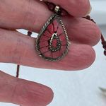 Boho festival red seed bead faux coral necklace. Red Photo 3