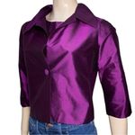 Calypso St. Barth Calypso Women’s Size XS Purple Silk Taffeta Twin Set Tank & Button Jacket Photo 2